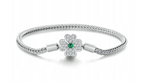 BRANSOLETKA MODUŁOWA baza na charms zawieszki KONICZYNKA SREBRO s925 19cm