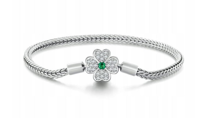 BRANSOLETKA MODUŁOWA baza na charms zawieszki KONICZYNKA SREBRO s925 19cm
