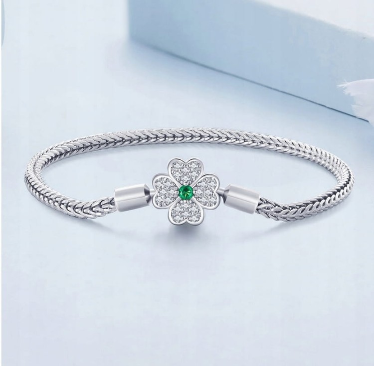 BRANSOLETKA MODUŁOWA baza na charms zawieszki KONICZYNKA SREBRO s925 19cm