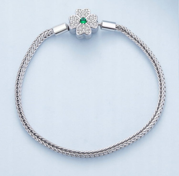 BRANSOLETKA MODUŁOWA baza na charms zawieszki KONICZYNKA SREBRO s925 19cm