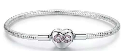 BRANSOLETKA MODUŁOWA baza charms Serce Nieskończoność SREBRO s925 18cm