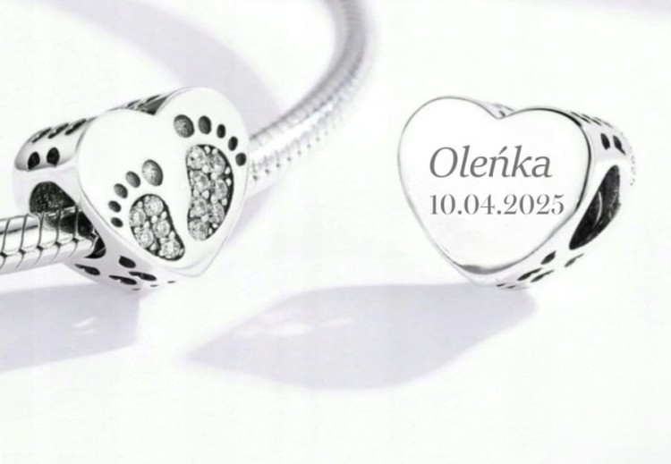 Charms do Pandora STÓPKI SREBRO próba s925 +TWÓJ GRAWER