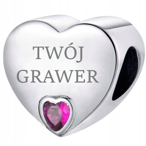 Charms do Pandora Serce SREBRO próba s925  +TWÓJ GRAWER