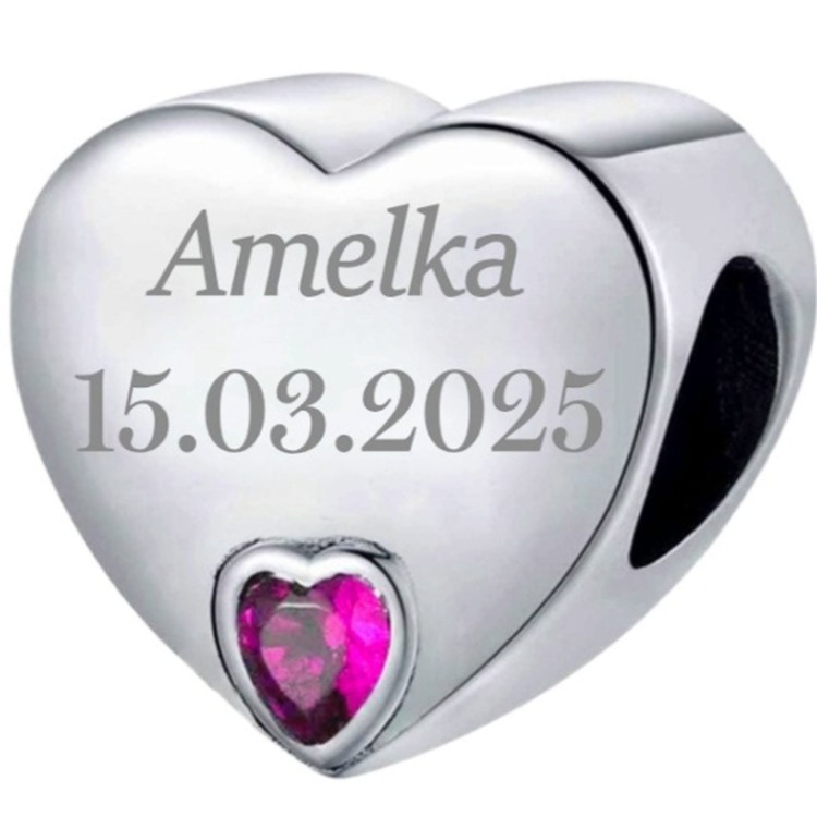 Charms do Pandora Serce SREBRO próba s925  +TWÓJ GRAWER