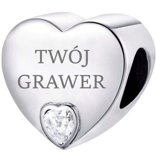 Charms do Pandora Serce SREBRO próba s925 +TWÓJ GRAWER