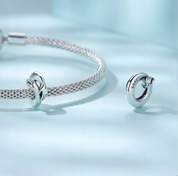 Charms do Pandora dłonie objęcia SREBRO s925