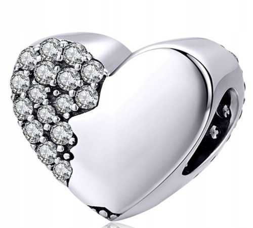 Charms do Pandora  serce z cyrkoniami SREBRO s925