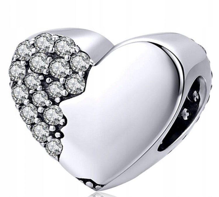Charms do Pandora  serce z cyrkoniami SREBRO s925