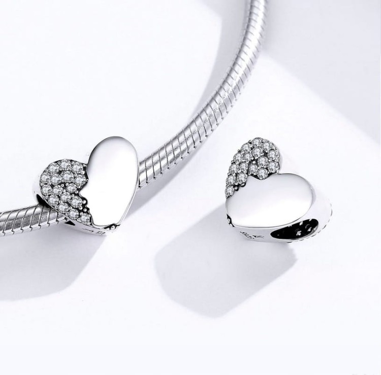 Charms do Pandora  serce z cyrkoniami SREBRO s925
