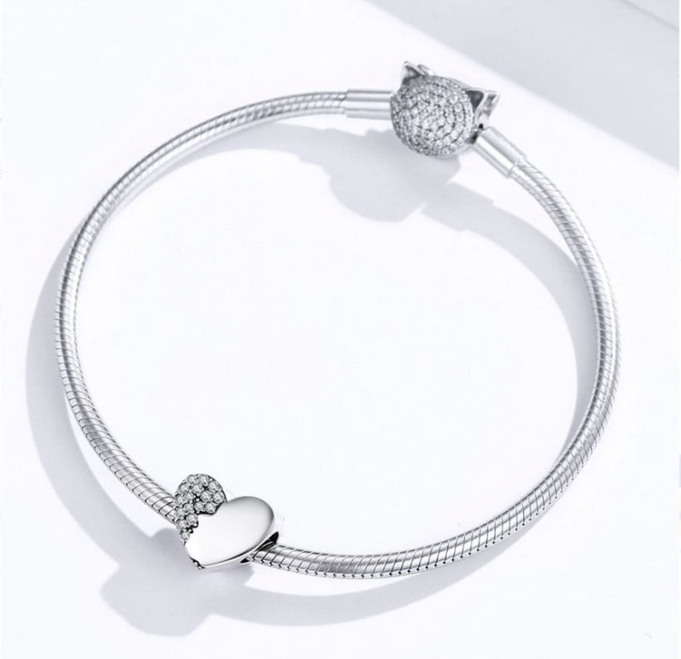 Charms do Pandora  serce z cyrkoniami SREBRO s925