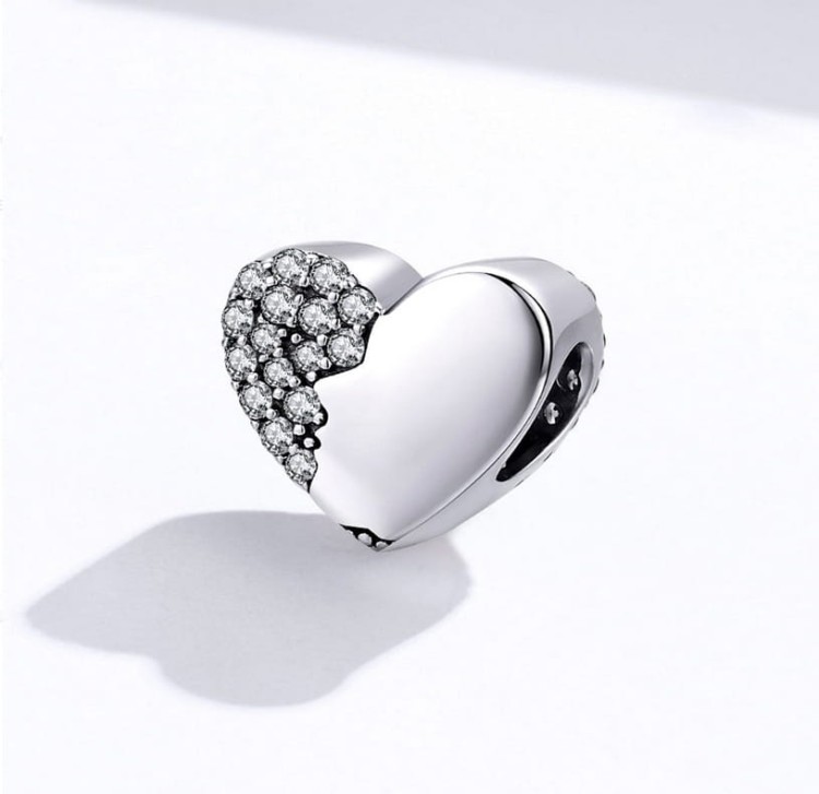 Charms do Pandora  serce z cyrkoniami SREBRO s925
