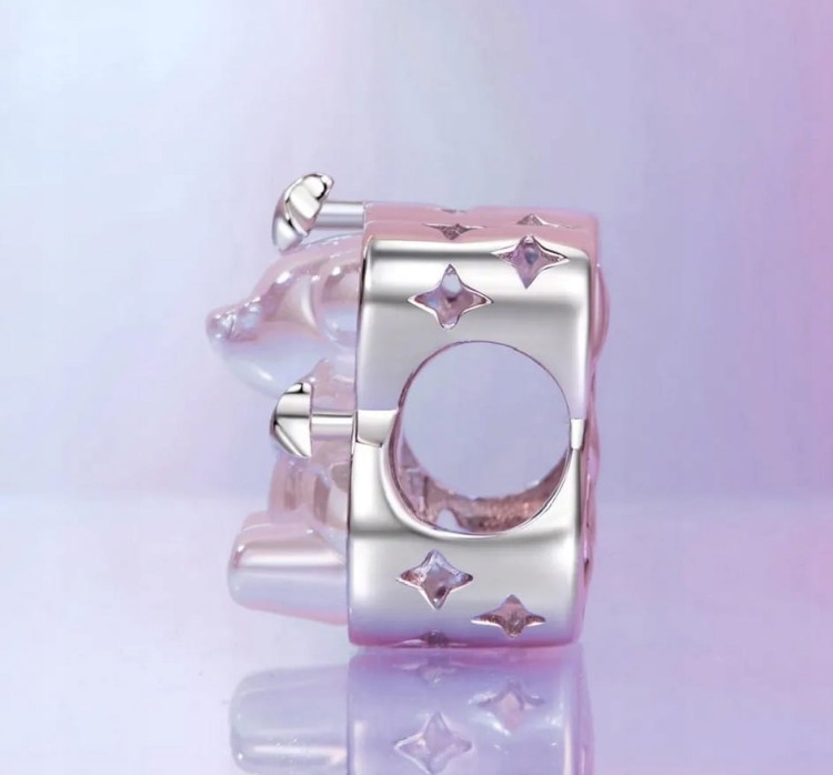 Charms do Pandora MIŚ opalizujące szkło SREBRO pr. s925