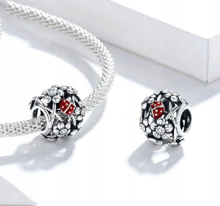 Charms do Pandora Biedronka i Stokrotki  SREBRO s925