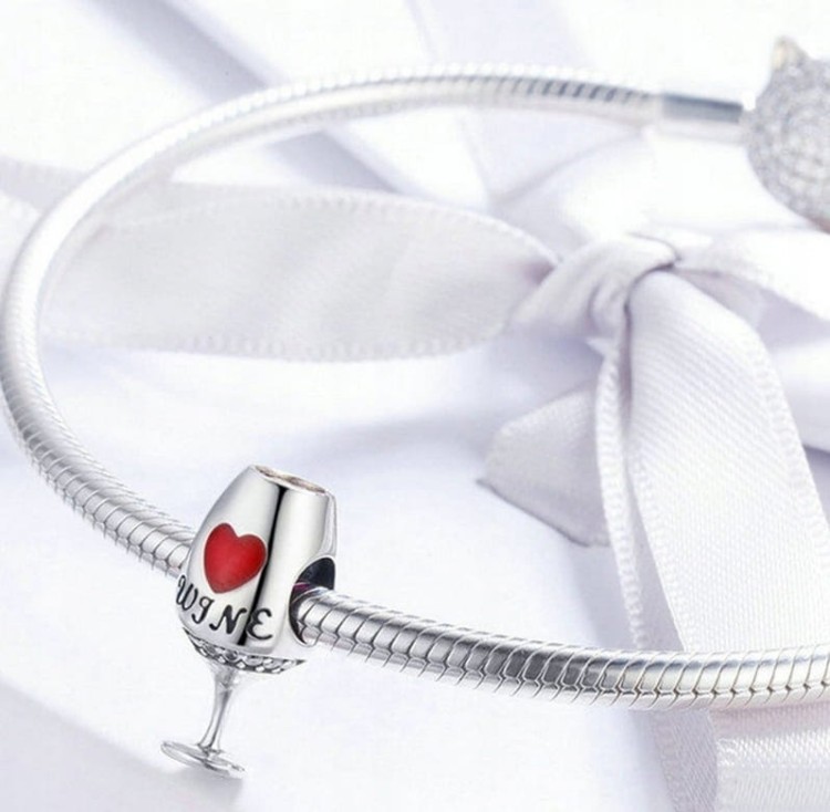 Charms do Pandora kieliszek wina SREBRO próba s925