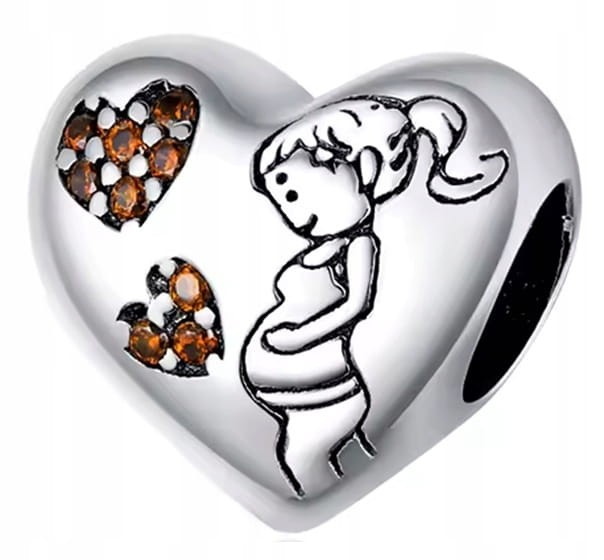 Charms do Pandora  kobieta w ciąży dziecko SREBRO próba s925