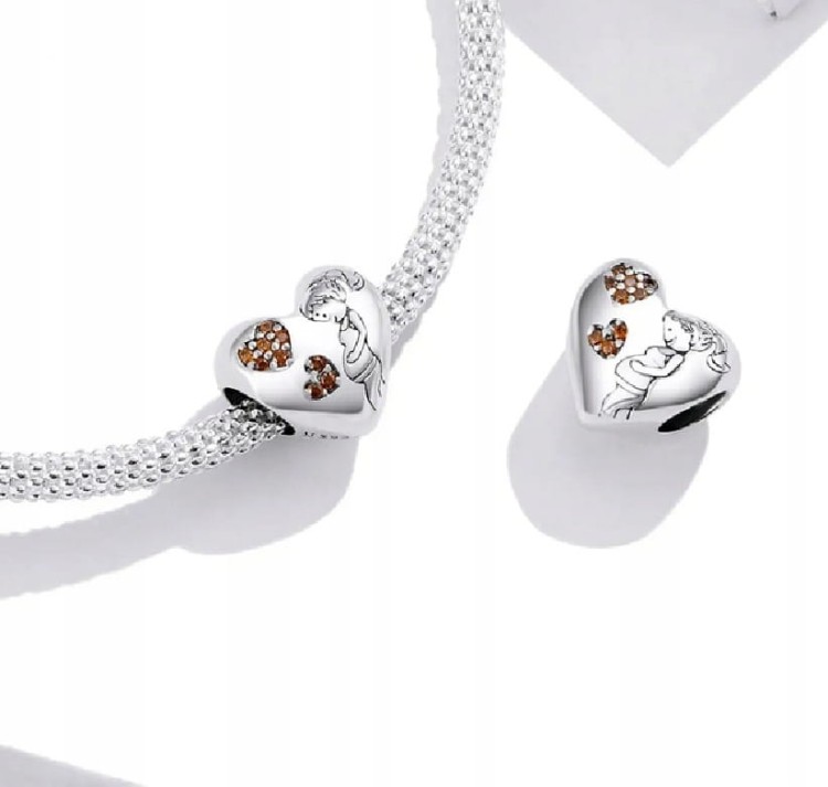 Charms do Pandora  kobieta w ciąży dziecko SREBRO próba s925