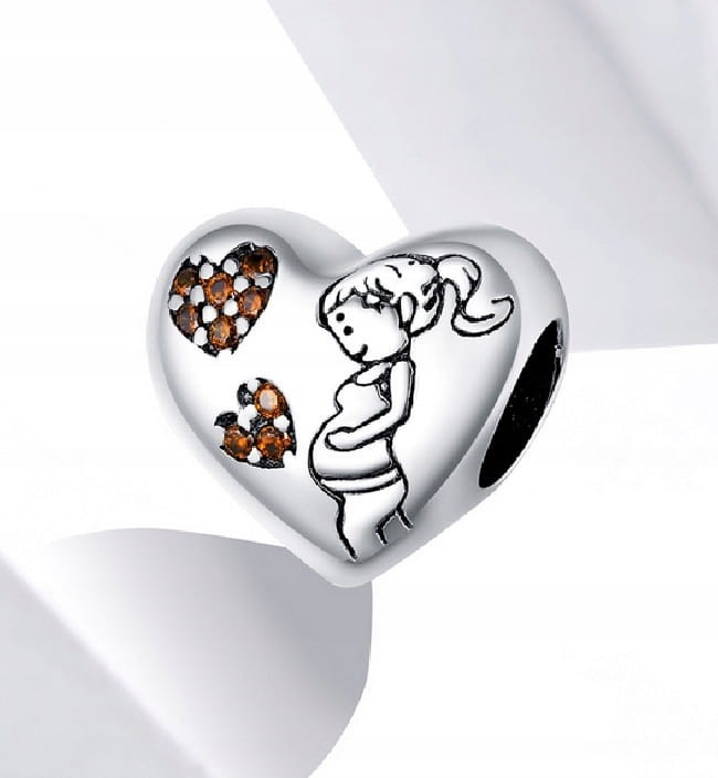 Charms do Pandora  kobieta w ciąży dziecko SREBRO próba s925