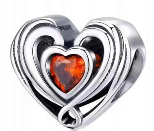 Charms do Pandora serduszko SREBRO próba s925