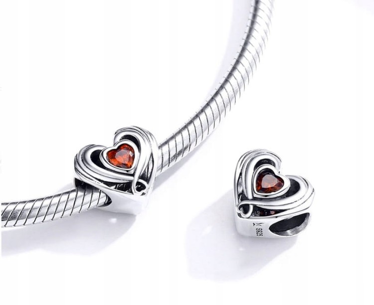 Charms do Pandora serduszko SREBRO próba s925