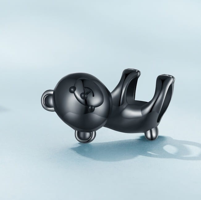 Charms do Pandora czarny miś SREBRO próba s925
