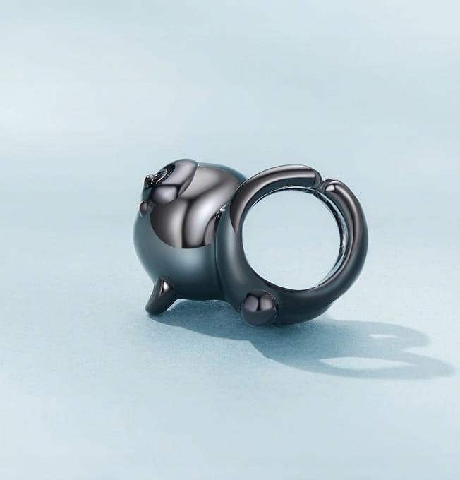 Charms do Pandora czarny miś SREBRO próba s925