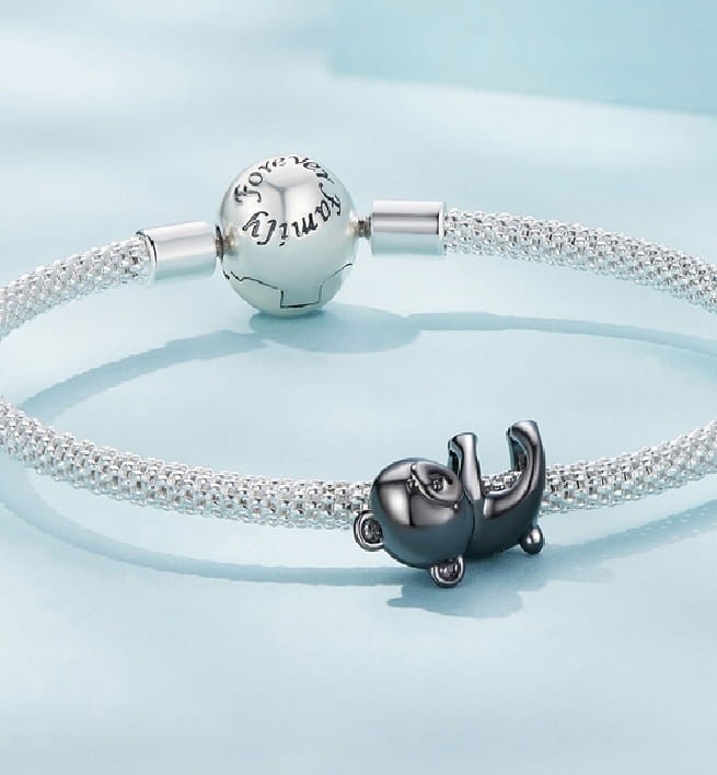 Charms do Pandora czarny miś SREBRO próba s925