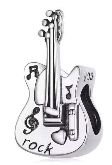 Charms do Pandora gitara elektryczna rock SREBRO pr. s925