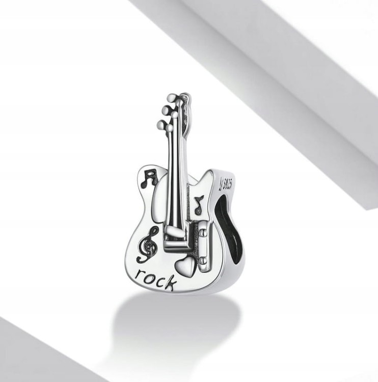 Charms do Pandora gitara elektryczna rock SREBRO pr. s925