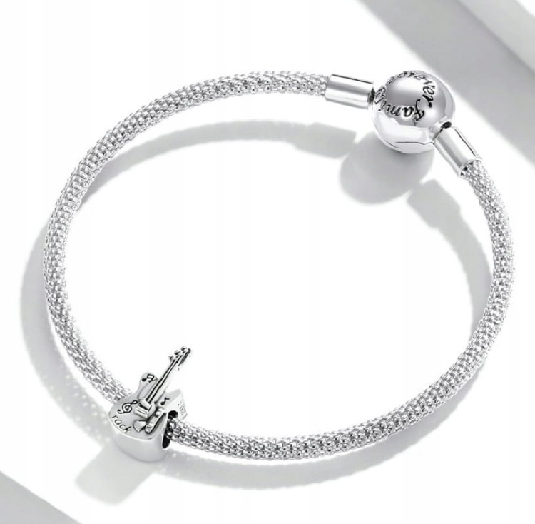 Charms do Pandora gitara elektryczna rock SREBRO pr. s925