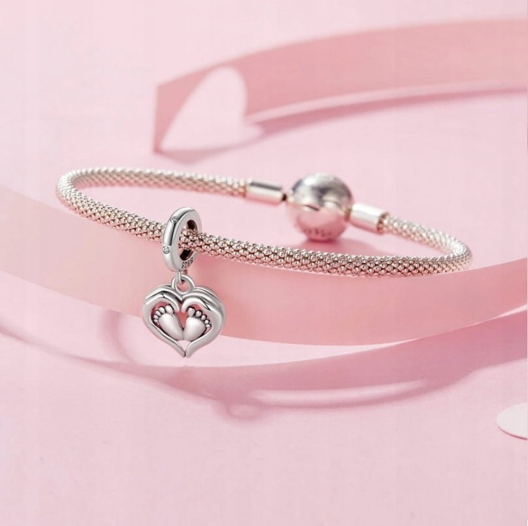 Charms do Pandora stópki narodziny dziecka SREBRO próba s925