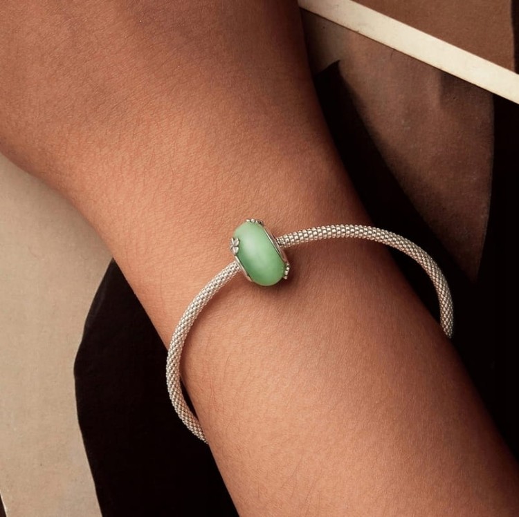 Charms do Pandora Zielone Murano koniczynki szczęście SREBRO próba s925