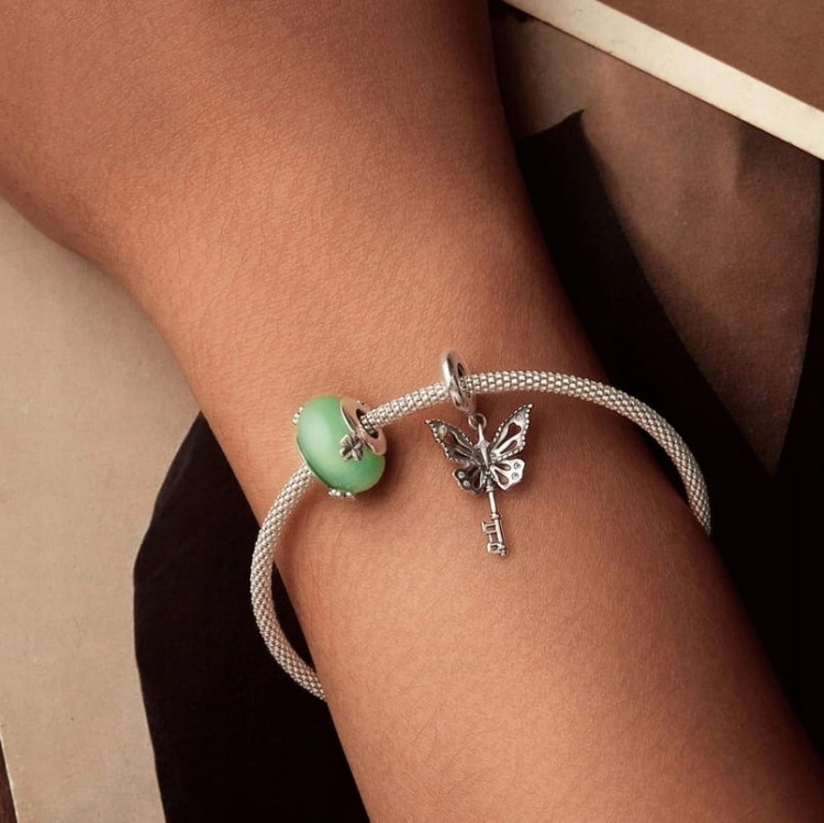 Charms do Pandora Zielone Murano koniczynki szczęście SREBRO próba s925