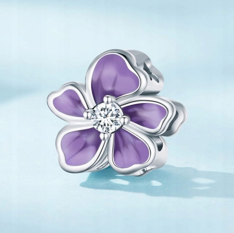 Charms do Pandora Fioletowa Magnolia SREBRO próba s925