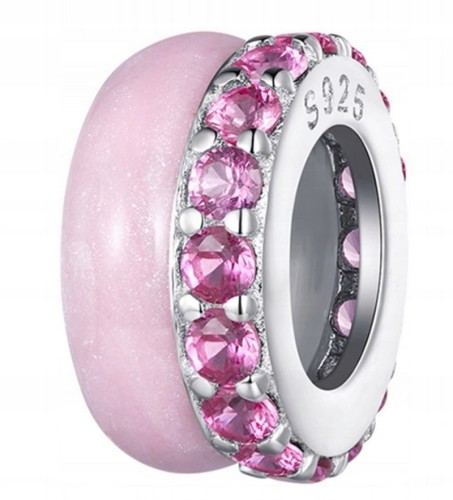 Charms do Pandora stoper blokada różowa SREBRO próba s925