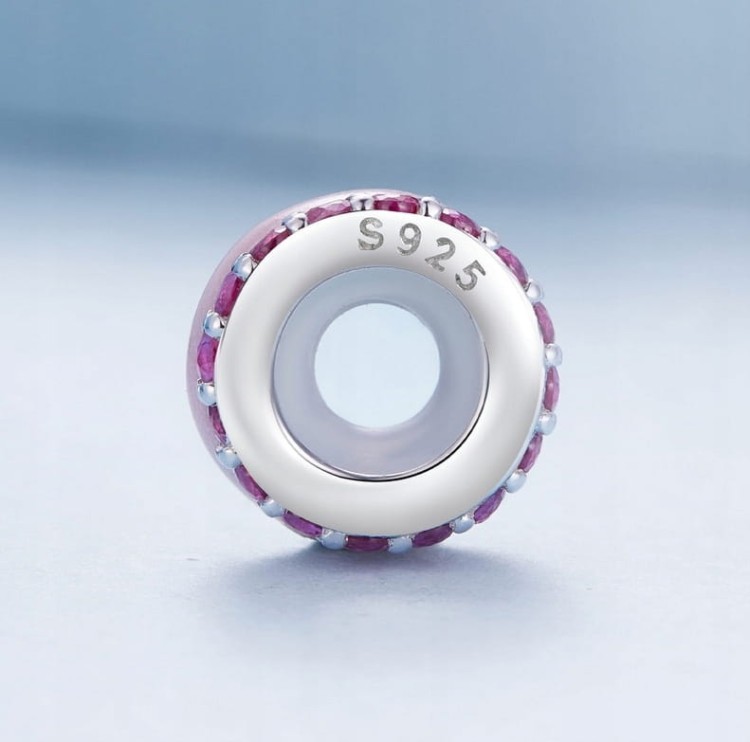 Charms do Pandora stoper blokada różowa SREBRO próba s925