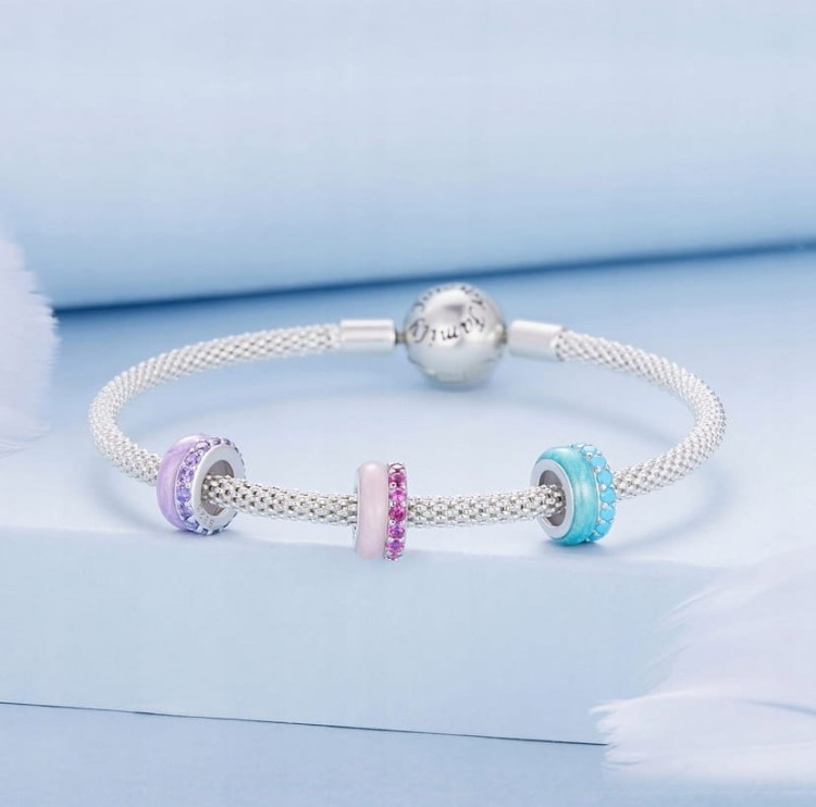 Charms do Pandora stoper blokada różowa SREBRO próba s925