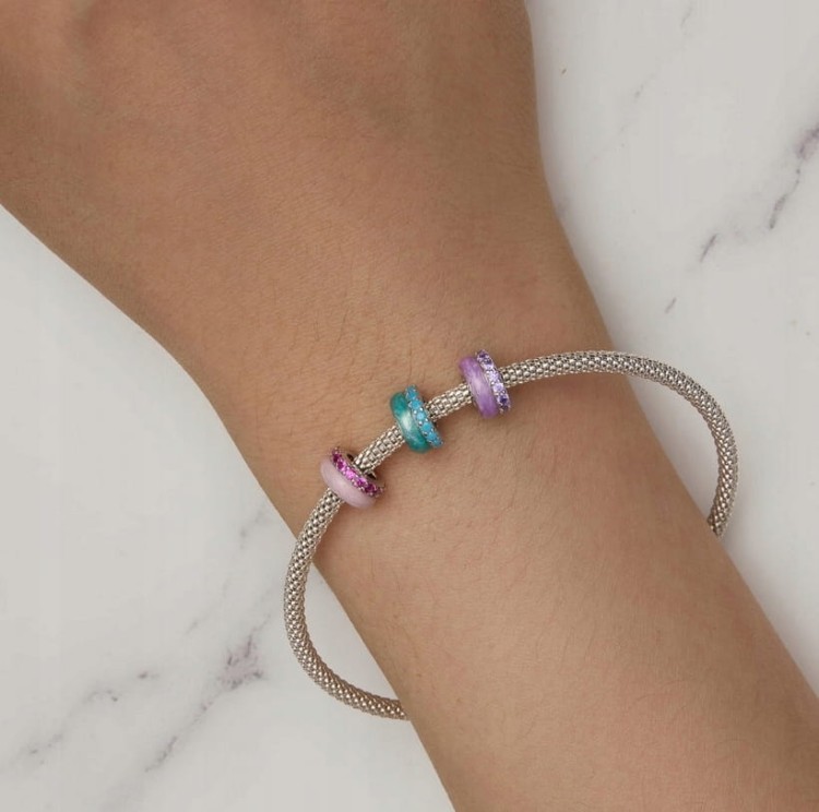 Charms do Pandora stoper blokada różowa SREBRO próba s925