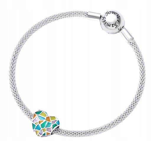 Charms do Pandora kolorowe serce SREBRO próba s925