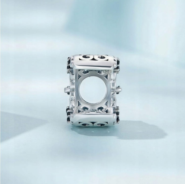 Charms do Pandora czarny półksiężyc próba SREBRO s925