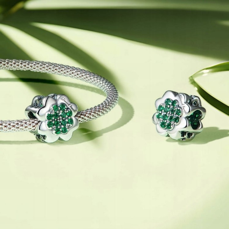 Charms do Pandora koniczynka good luck SREBRO s925