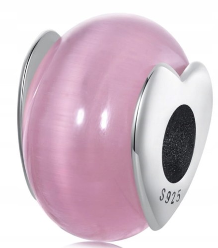 Charms do Pandora  różowe szkło murano SREBRO próba s925