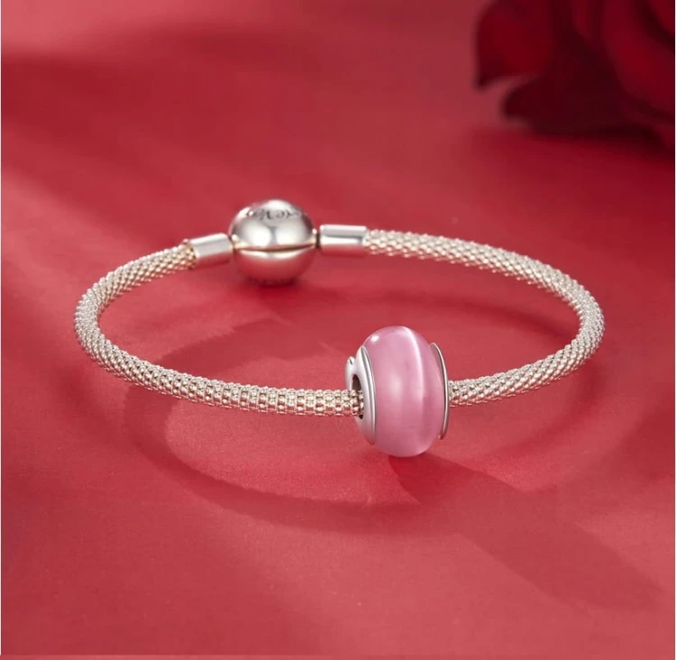 Charms do Pandora  różowe szkło murano SREBRO próba s925