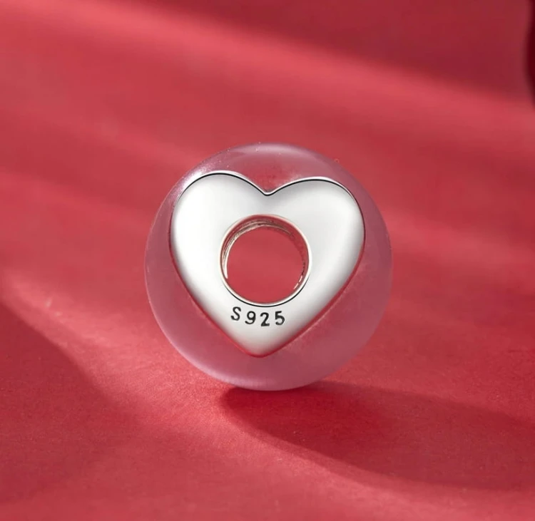 Charms do Pandora  różowe szkło murano SREBRO próba s925