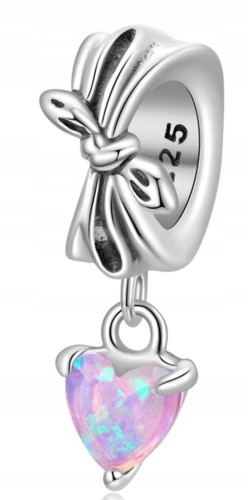Charms do Pandora opalizujące serce  SREBRO próba s925