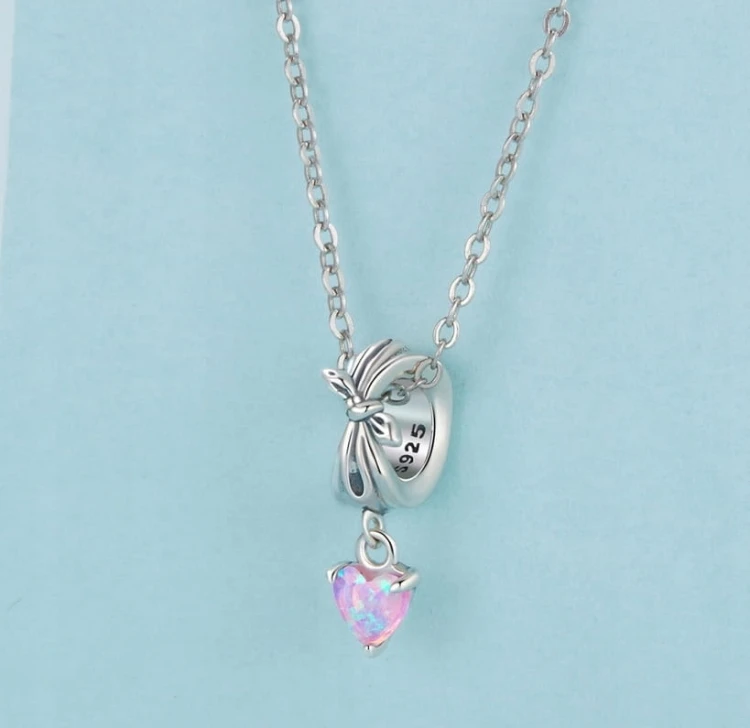 Charms do Pandora opalizujące serce  SREBRO próba s925