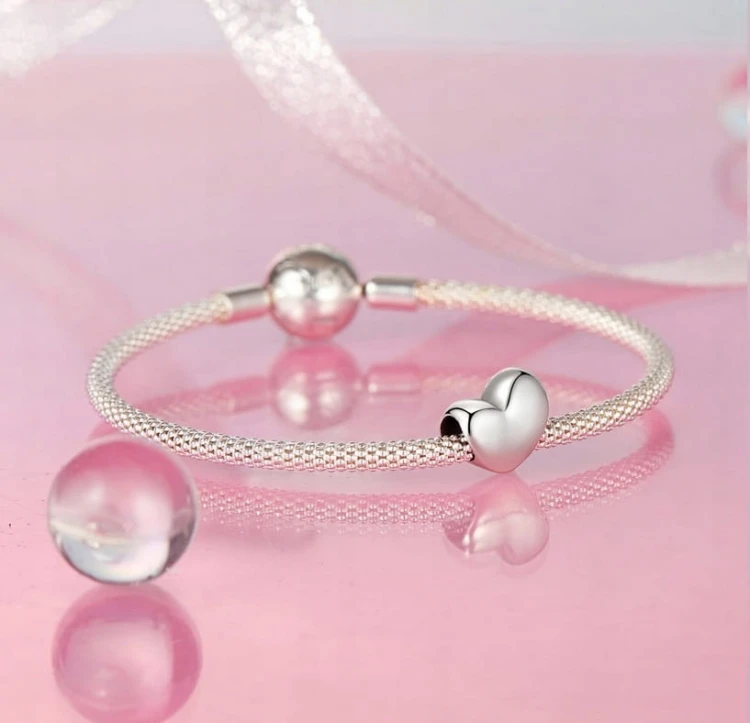 Charms do Pandora asymetryczne gładkie serce SREBRO s925
