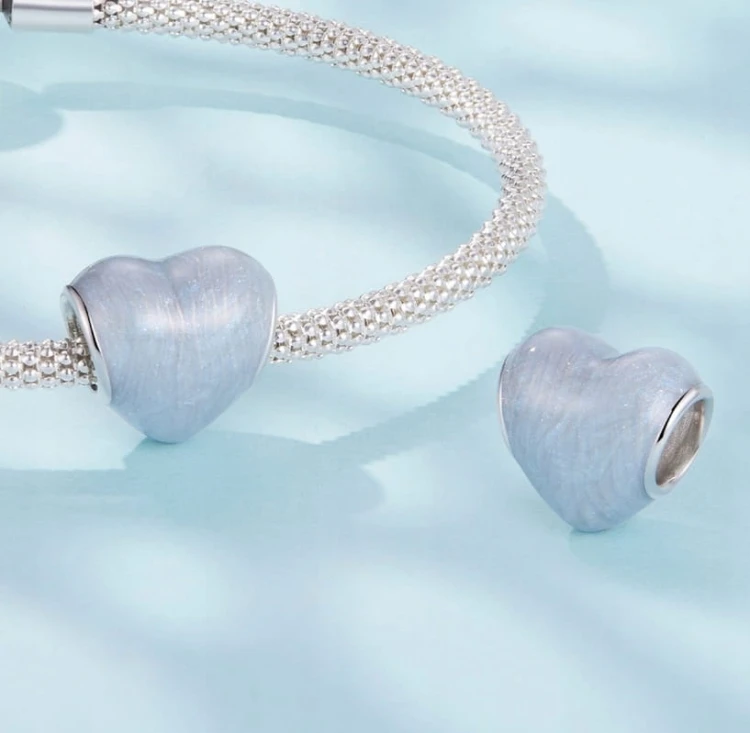 Charms do Pandora błękitne serce  SREBRO próba s925