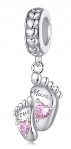 Charms do Pandora stópki narodziny dziecka córka SREBRO próba s925