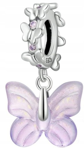 Charms do Pandora fioletowy moty SREBRO próba s925