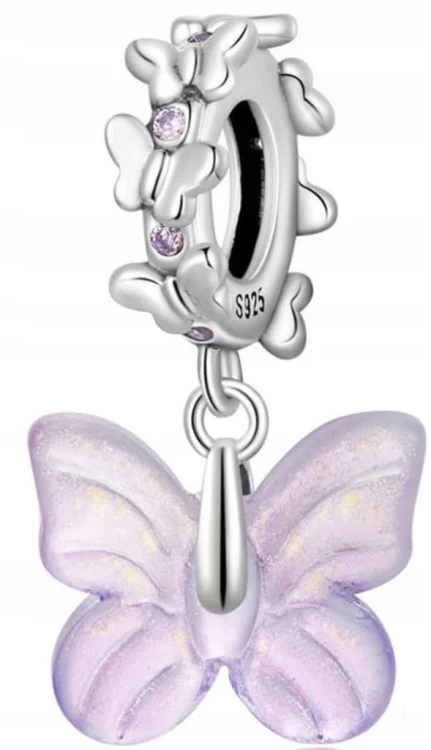 Charms do Pandora fioletowy moty SREBRO próba s925